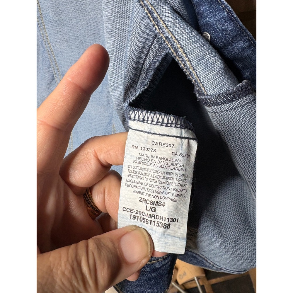 Lee Riders Womens Medium Wash Blue Denim Trucker Jacket Large ZRC8MS4 - Picture 4 of 8